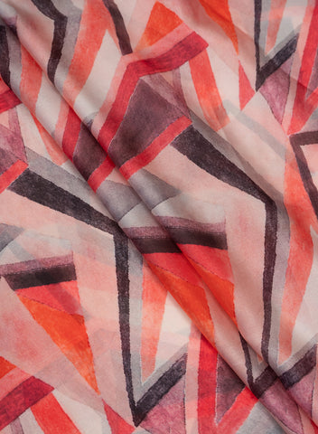 (Pre cut-4 Meter) Satin Georgette Multi Color Abstract Pattern Digital Print Fabric.