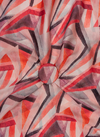 (Pre cut-4 Meter) Satin Georgette Multi Color Abstract Pattern Digital Print Fabric.