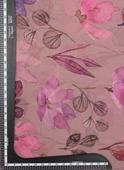 Shimmer Georgette  Lilac Purple color Floral Digital Print  Fabric