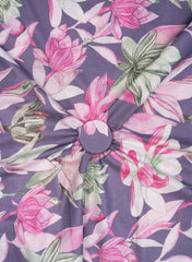 Pure Cotton Cambric Purple Color Floral Digital Print Fabric