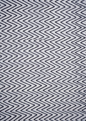 Black and White Chevron Pattern Screen Print Cotton Mulmul Fabric