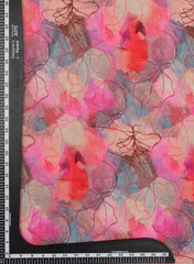 Pure Organza Abstract Pattern Digital Print Multicolor Fabric