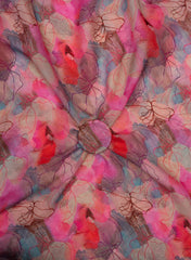 Pure Organza Abstract Pattern Digital Print Multicolor Fabric