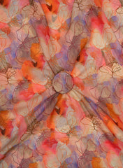 Pure Organza Abstract Pattern Digital Print Multicolor Fabric