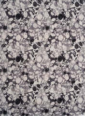 Linen Schiffli Monochrome Color Floral Print Embroidery Fabric