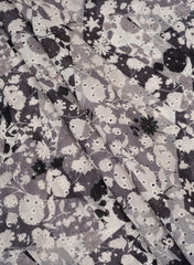 Linen Schiffli Monochrome Color Floral Print Embroidery Fabric