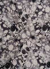 Linen Schiffli Monochrome Color Floral Print Embroidery Fabric