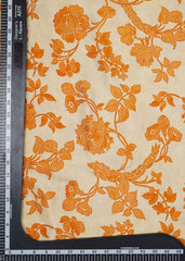 Shaded Yellow Floral Pattern Screen Print Premium Santoon Fabric