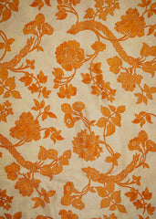 Shaded Yellow Floral Pattern Screen Print Premium Santoon Fabric