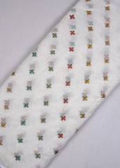 Dyeable Multicolour  Embroidery Cotton Kota Checks Fabric