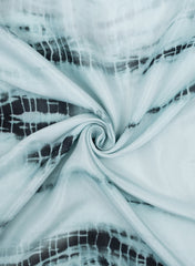 Bluish Grey And Black Tie Dye Pattern Digital Print Pure Muslin Fabric