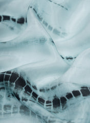 Bluish Grey And Black Tie Dye Pattern Digital Print Pure Muslin Fabric