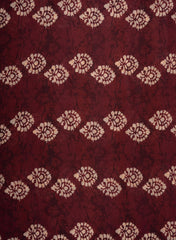 Maroon Hand Block Pattern Digital Print Pure Muslin Fabric