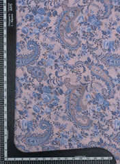 (Per Cut -2 meter) Violet Floral Paisley Pattern Digital Print Satin Georgette Fabric