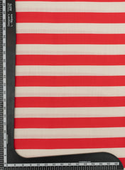 Red And White Stripe Pattern Digital Print Linen Satin Fabric