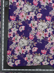 Orchid Violet Floral Pattern Lotus Pure Crepe Fabric