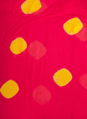 (Pre cut-2.5Meter) Pink and Yellow Tie And Dye Pure Muslin Fabric