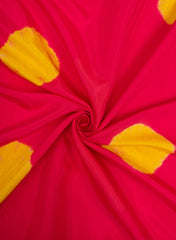 (Pre cut-2.5Meter) Pink and Yellow Tie And Dye Pure Muslin Fabric