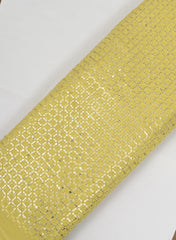 Lemon Yellow Embroidery With Silver Sequins Pure Georgette Fabric