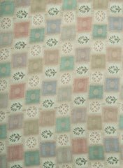 Pista Green  Colour Checks Pattern Block Position Print on Jacquard Butti Pure Dola Fabric