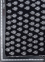 Black And White Mehendi Design Hand Block Print Pure Cotton Cambric Fabric