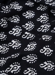 Black And White Mehendi Design Hand Block Print Pure Cotton Cambric Fabric