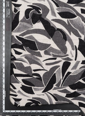 Black And White Abstract Pattern Handloom Linen Digital Print (Cotton Flex) Fabric