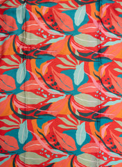 Red And Green  Leaf Pattern Digital Print Pure Modal Satin Fabric