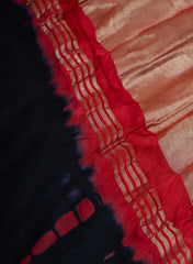 Pure Modal Satin Black And Red Tie And Dye Lagdi Patta Dupatta 42inches