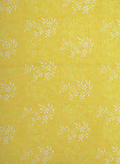 (Art Linen) Linen Light Yellow Color Floral Pattern Digital Print Fabric