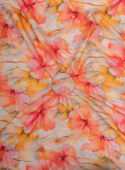 Linen Satin Multi Color Floral Pattern Digital Print Fabric