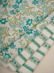 Pure Cotton Cambric Mix And Match Off-White Color Block Print Fabric