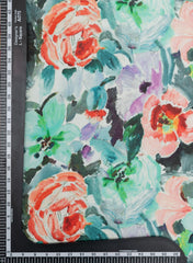 Pure Chinnon Chiffon Multi Color Shaded Floral Digital Print Fabric