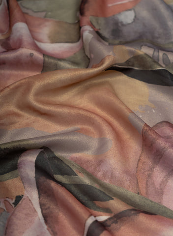 (Pre Cut -3.5 Meter)Shimmer Georgette Abstract Pattern Multi Color Digital Print Fabric