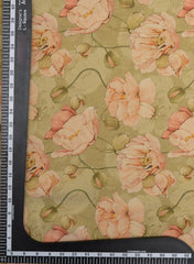 Viscose Tissue Pink Lotus Digital Print Fabric