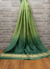 Pure Modal Satin Ombre Green  Tow-Ton Lagdi Patta Dupatta 42-Inches.