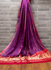 Pure Modal Satin Purple Tie And Dye Lagdi Patta  Dupatta 42inches