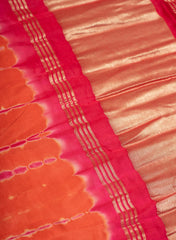 Pure Modal Satin Orange Tie And Dye  Lagdi Patta Dupatta 42inches