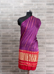 Pure Modal Satin Purple Tie And Dye Lagdi Patta  Dupatta 42inches