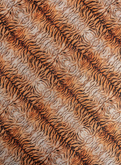 Shimmer Georgette Black and Pecan Brown Animal Digital Print Fabric