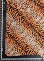 Shimmer Georgette Black and Pecan Brown Animal Digital Print Fabric