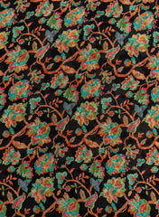 Pure Georgette Black Color Floral Digital Print Fabric.