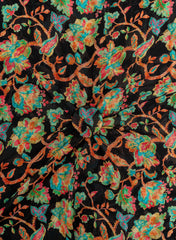 Pure Georgette Black Color Floral Digital Print Fabric.