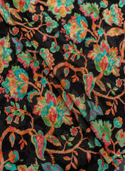 Pure Georgette Black Color Floral Digital Print Fabric.