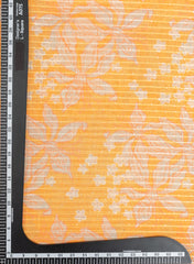 Chanderi Kotta Silk Pastel Orange Color Floral Digital Print With Sequins Embroidery Fabric.