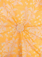 Chanderi Kotta Silk Pastel Orange Color Floral Digital Print With Sequins Embroidery Fabric.