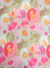 Pure Muslin Multi Color Floral Pattern Digital Print  Fabric