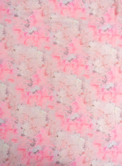 Satin Mix And Match Rose Pink Color Digital Print Fabric.