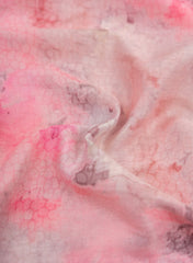 Satin Rose Pink Color Abstract Digital Print Fabric.