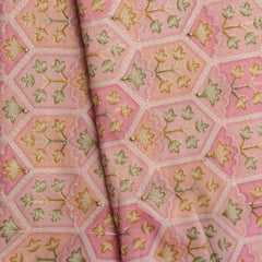 (pre cut- 2.5Meter) Light Pink Magic Art Raw Silk Fabric